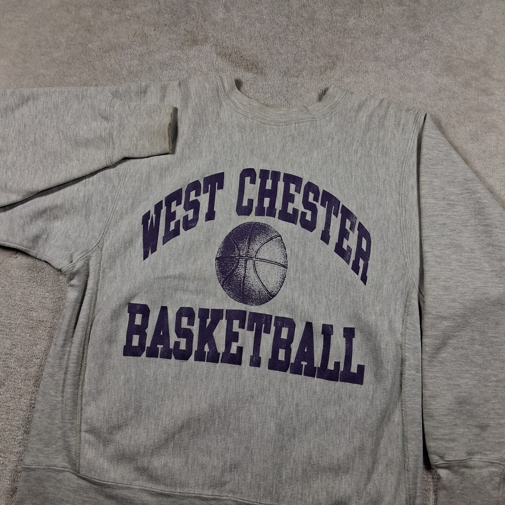 Champion Sweatshirt Mens L Grey West Chester Basketball Reverse Weave Pullover